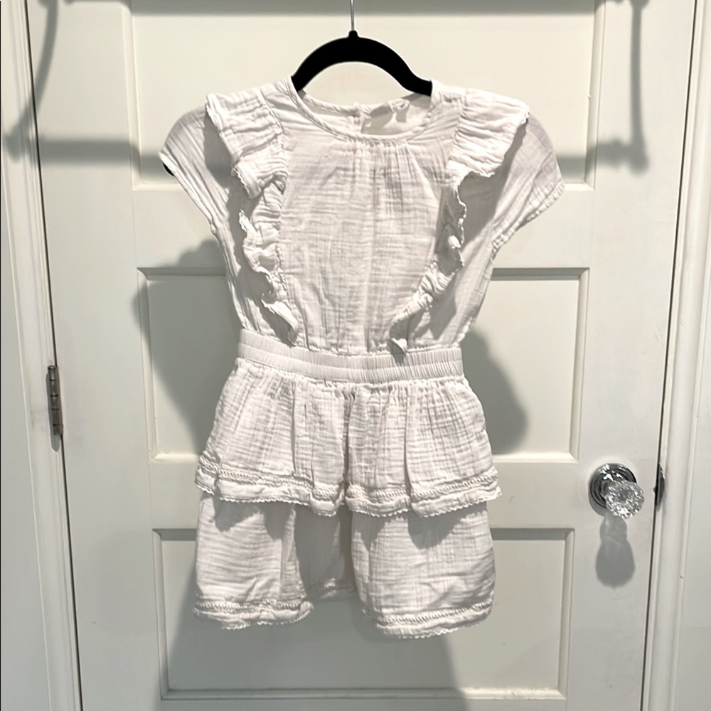 GAP White Ruffled Kids Gauze Dress